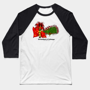 Carnival Peacock and Masquerader Baseball T-Shirt